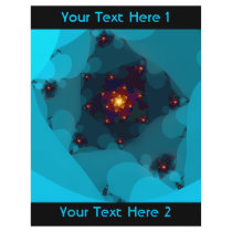 Ice Fire. Fractal Art. Blue. Custom Flyer