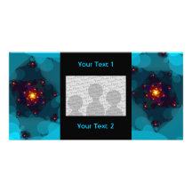 Ice Fire. Fractal Art. Blue. Photo Greeting Card