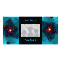 Ice Fire. Fractal Art. Blue. Photo Greeting Card