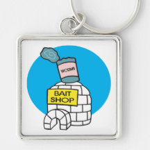 Ice Fishing Bait Shop Key Chain