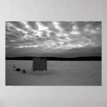 Ice Fishing Shanty, Upper Peninsula of Michigan Print