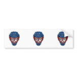 ice hockey goalie mask skull design bumper stickers