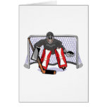 ice hockey goalie realistic vector illustration card