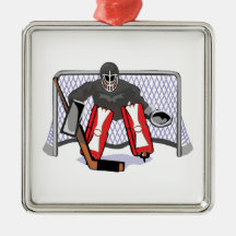 ice hockey goalie realistic vector illustration christmas ornaments