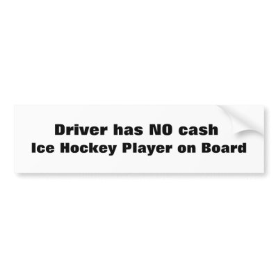 Ice Hockey Player on Board... Bumper Sticker