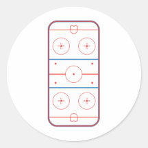 ice hockey rink graphic round sticker