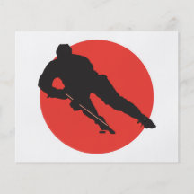 ice hockey silhouette red circle design custom flyer