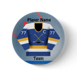 Ice Hockey Team Jersey Button