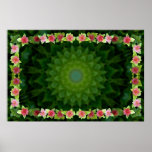 Ice Plant Combo Frame on Radial Foliage Background Posters