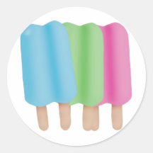 Ice Pop Trio Round Stickers