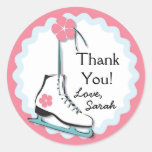 Ice Skate Round Stickers