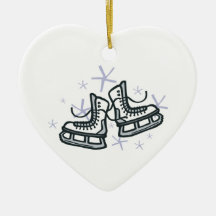 ice skates and snowflakes graphic christmas ornaments