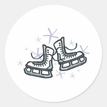 ice skates and snowflakes graphic sticker