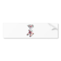 ICE SKATES in PINK by SHARON SHARPE Bumper Stickers