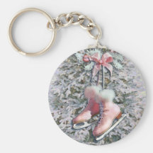 ICE SKATES in PINK by SHARON SHARPE Key Chains