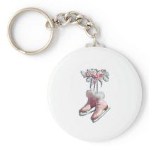 ICE SKATES in PINK by SHARON SHARPE Key Chain