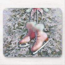 ICE SKATES in PINK by SHARON SHARPE Mouse Pads