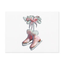 ICE SKATES in PINK by SHARON SHARPE Postcards