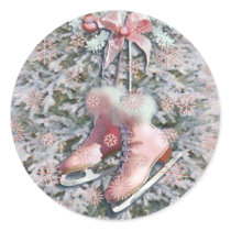 ICE SKATES in PINK by SHARON SHARPE Sticker