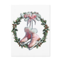 ICE SKATES & WREATH by SHARON SHARPE Postcards