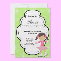 Ice Skating Birthday (Green) invitations