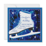 Ice Skating Birthday Invitation in Blue
