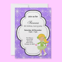 Ice Skating Birthday (Purple) invitations