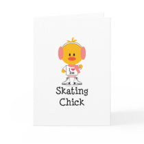 Ice Skating Chick Greeting Card