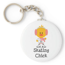 Ice Skating Chick Keychain