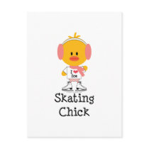 Ice Skating Chick Postcard