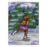 Ice Skating Chupacabra Holiday Card
