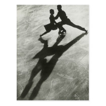 Ice Skating Couple postcards