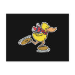 ice skating duck post card