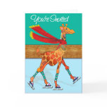 Ice Skating Giraffe with Scarf at the Rink Invite cards