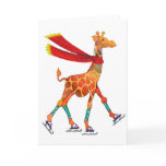 Ice Skating Giraffe with Scarf cards