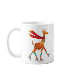 Ice Skating Giraffe with Scarf mugs