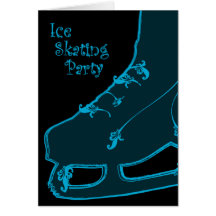 ice skating party paisley invitation greeting cards