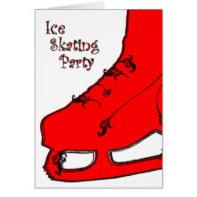 ice skating party paisley invitation greeting cards