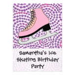 Ice Skating Party, Pink Skate Cards