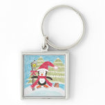 ice skating penguin keychains