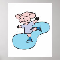 ice skating pig posters