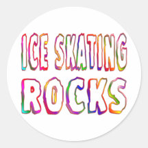 Ice Skating Rocks Round Sticker