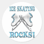 Ice Skating Rocks Round Stickers