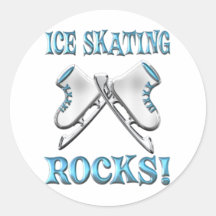 Ice Skating Rocks Round Stickers