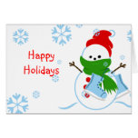 Ice Skating Snowman Cards