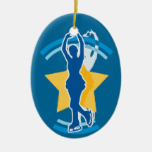 Ice Skating Star Ornament