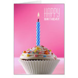 Iced Cupcake Decorated for Birthday Greeting Card