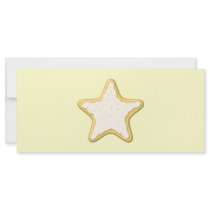 Iced Star Cookie. Yellow and Cream. Custom Rack Cards