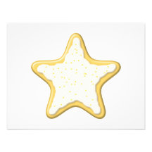 Iced Star Cookie. Yellow and White. Invites