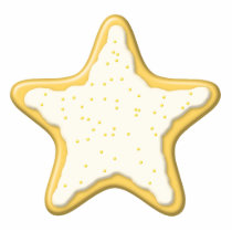 Iced Star Cookie. Yellow and White. Photo Sculptures